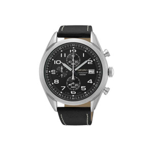 Watch strap Seiko SSB271P / 8T67-00D0 Leather Black 22mm